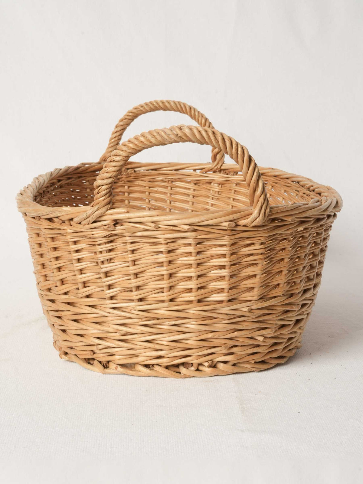 Vintage Wicker Bread Basket from Provence w/ Twin Handles 16¼"