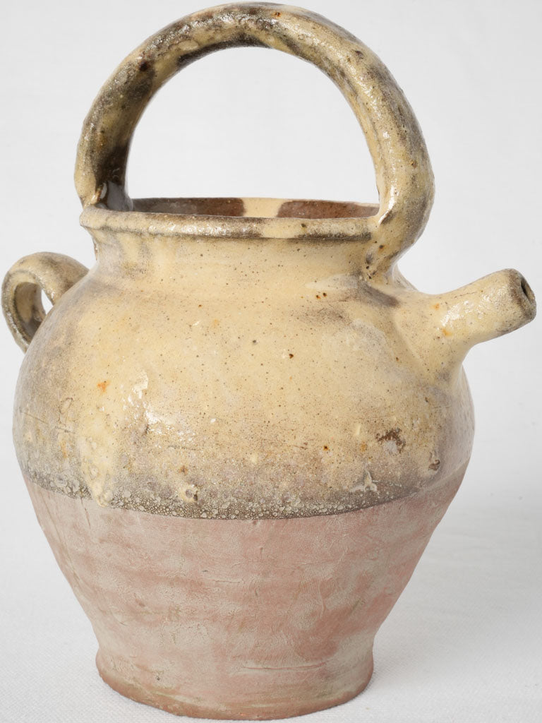 Vintage French yellow demi glaze cruche
