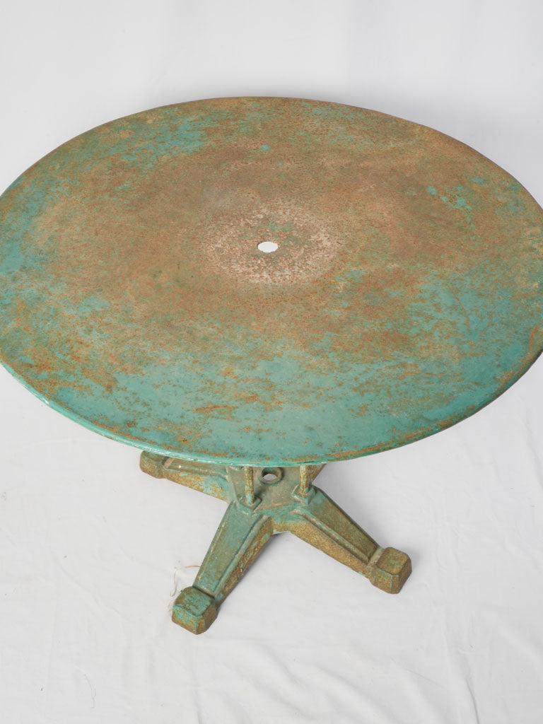Antique iron patio pedestal table