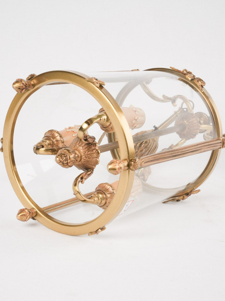 Patinated bronze French-style lantern