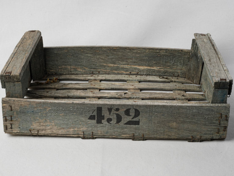 Antique handcrafted wooden iris crate  