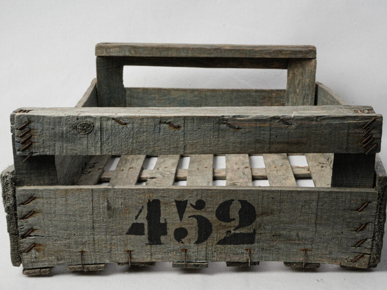 Stenciled markings decorative flower crate  