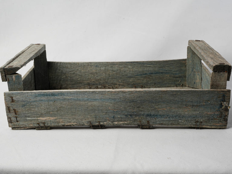 Aged wood French storage crate  