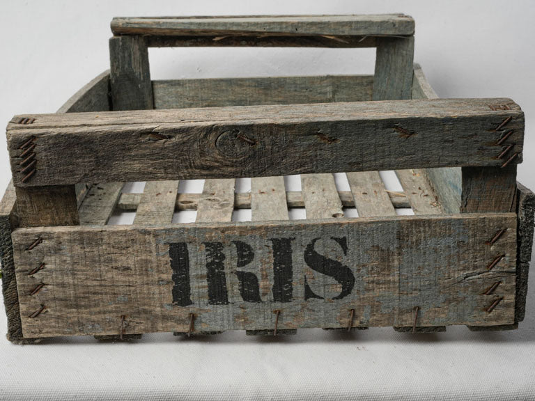 Provincial blue-grey patina crate  