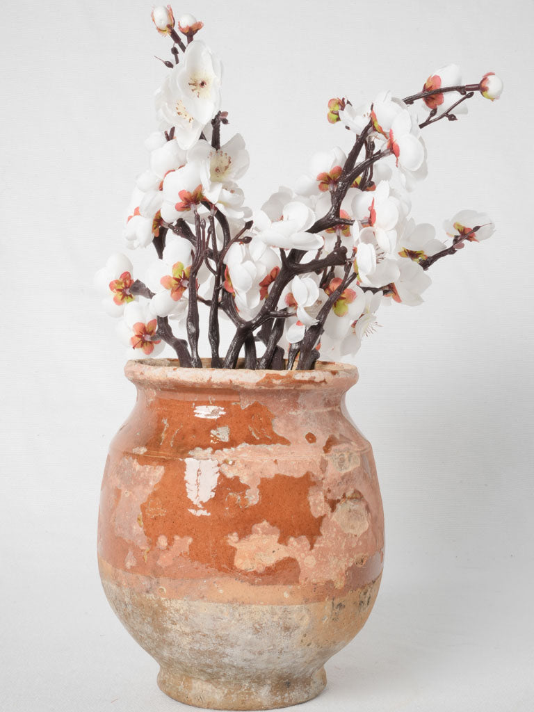 Antique ochre demi-glazed flower vase