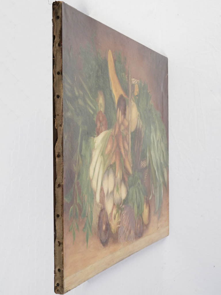 Vintage French market scene artwork