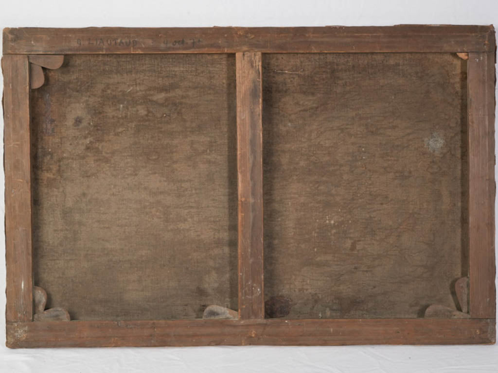 Warm ochre vegetable basket canvas