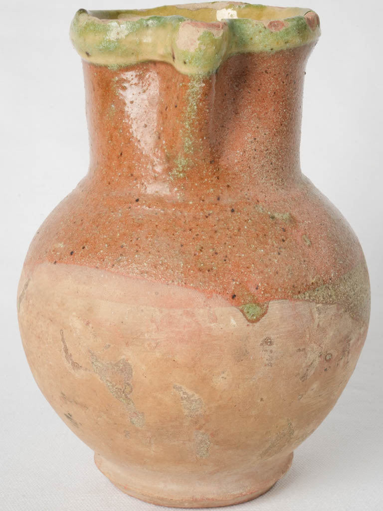 Aged French single-handle floral jug - Charming