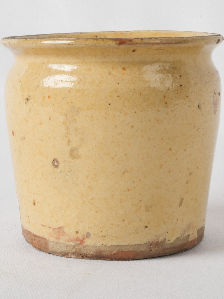 Timeless French sunny yellow antique jar