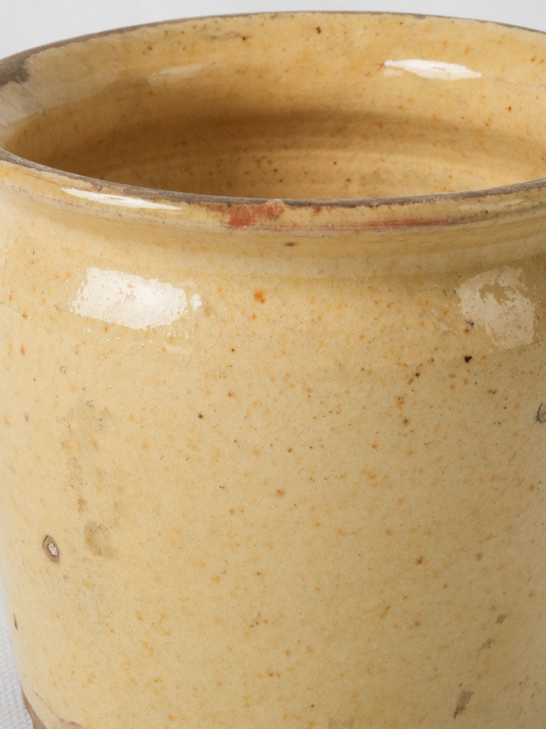 Antique French glazed sunny yellow jar