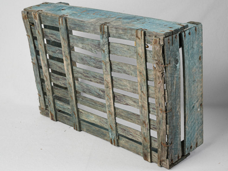 Natural finish wooden crate accent  