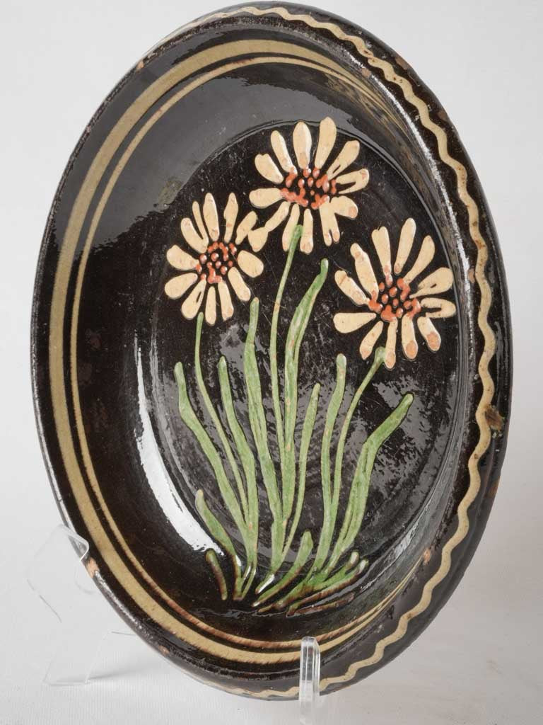Vintage black glazed Savoyard serving platter