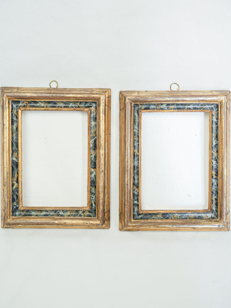 Exquisite antique Italian faux marble frames