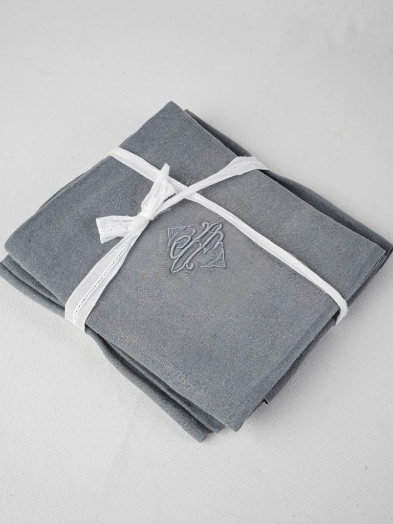 Elegant antique French linen napkins