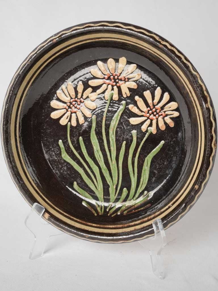 French mountain flower adorned artisan bowl
