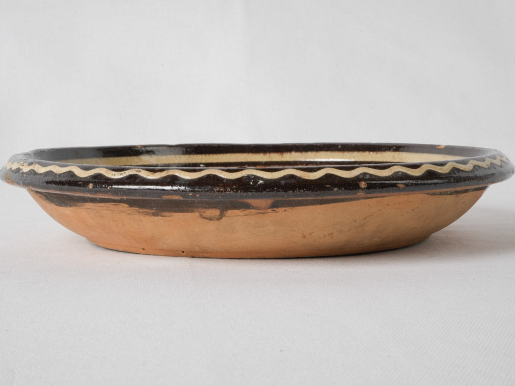 Yellow-lined floral decorated Savoyard dish