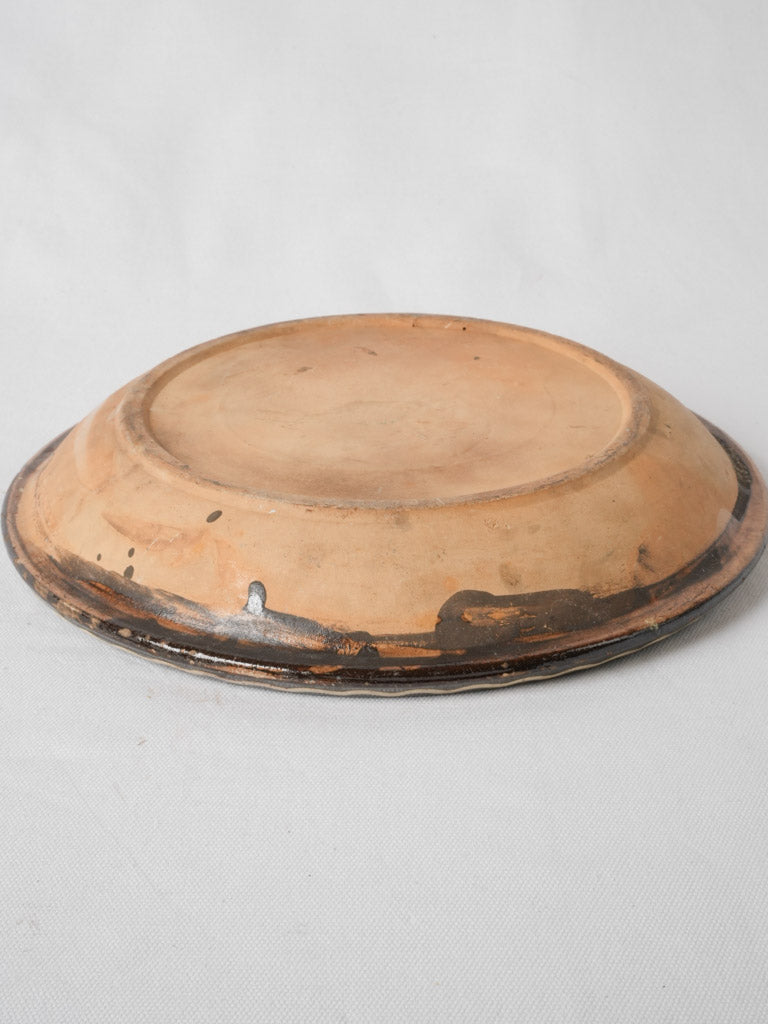 Artisan vintage black glazed French serving platter