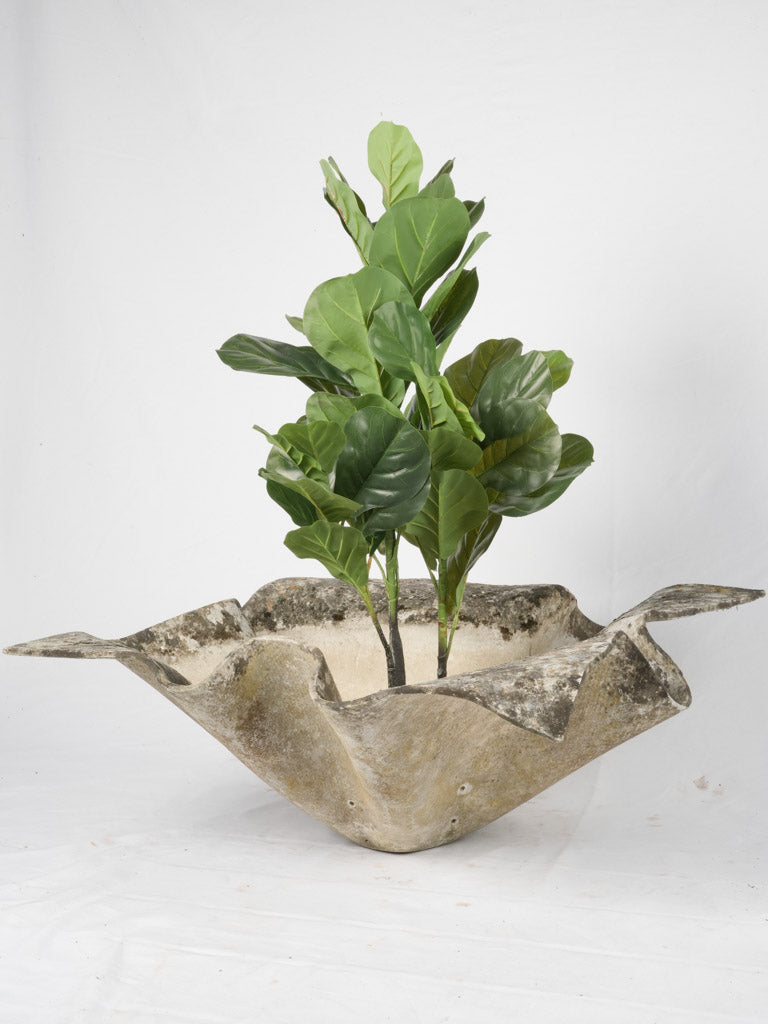 Pair Of Very Large Elephant Ear Willy Guhl-Style Planters 15" x 45¾"