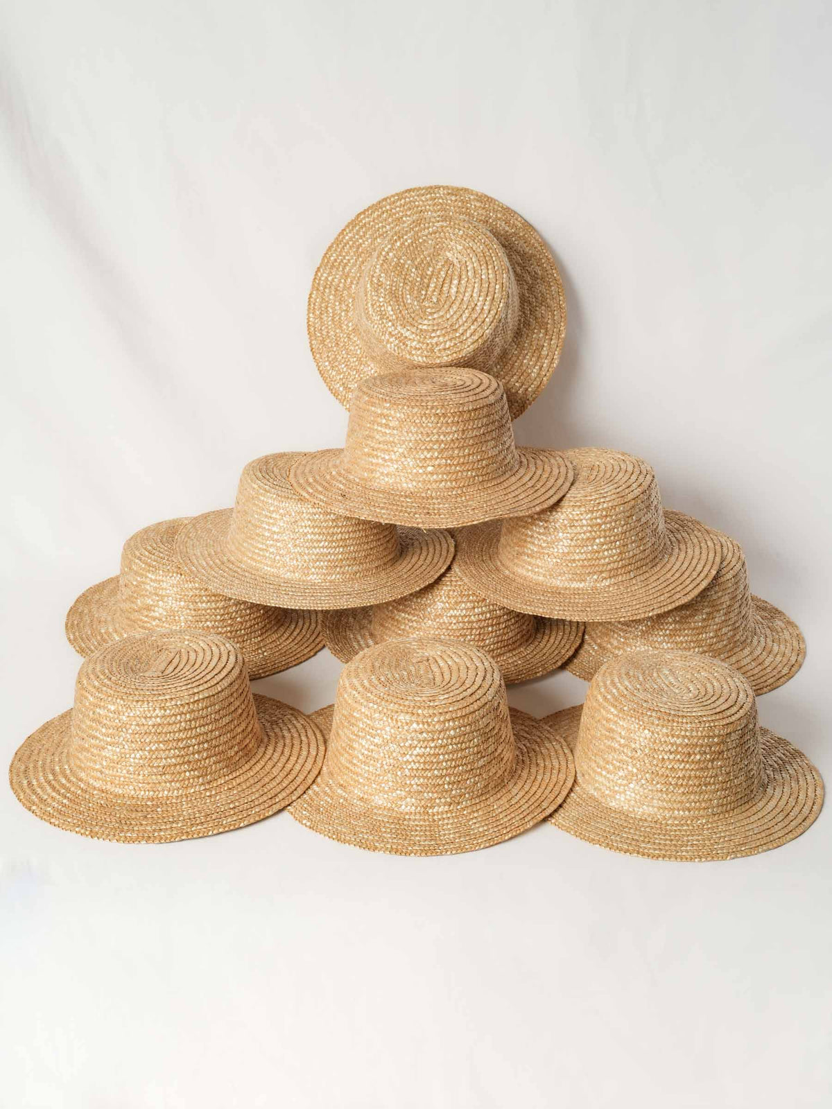 Set of Ten Vintage French Straw Hats from Provence