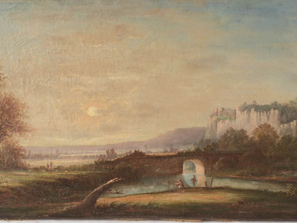 Idealized pastoral scene on canvas