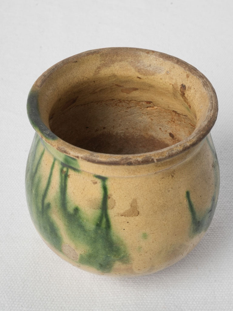 Crackled patina ceramic crock
