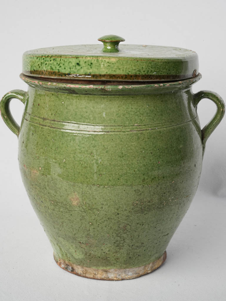 Vintage curvaceous lidded confit pot