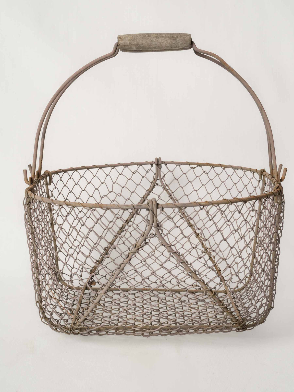 Antique French Wire Basket with Twin Handles