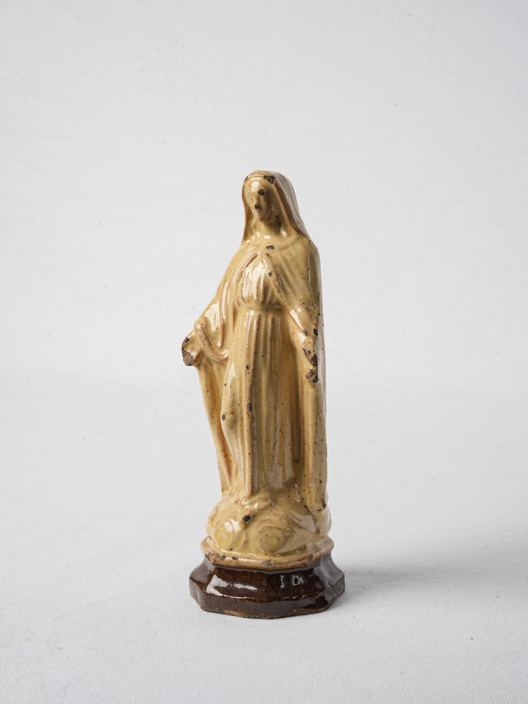 Rustic glazed terracotta Virgin Mary