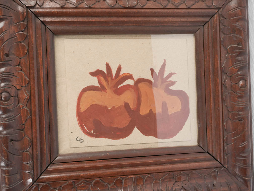 Ornate detailed wooden frame pair