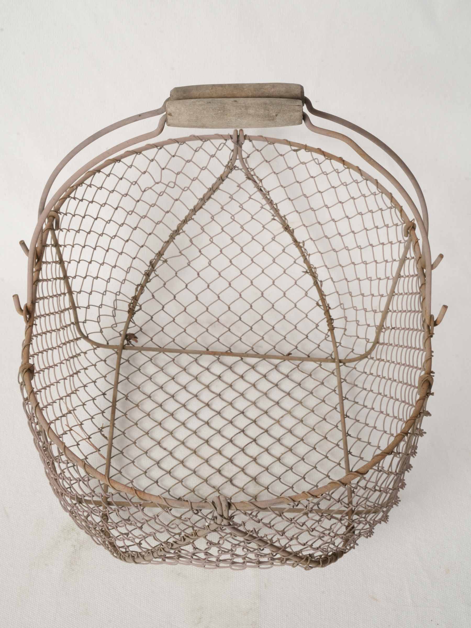 Antique French Wire Basket with Twin Handles
