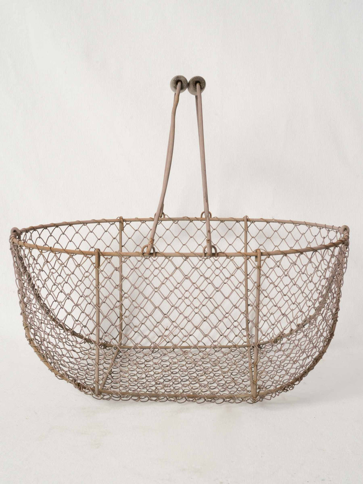 Antique French Wire Basket with Twin Handles