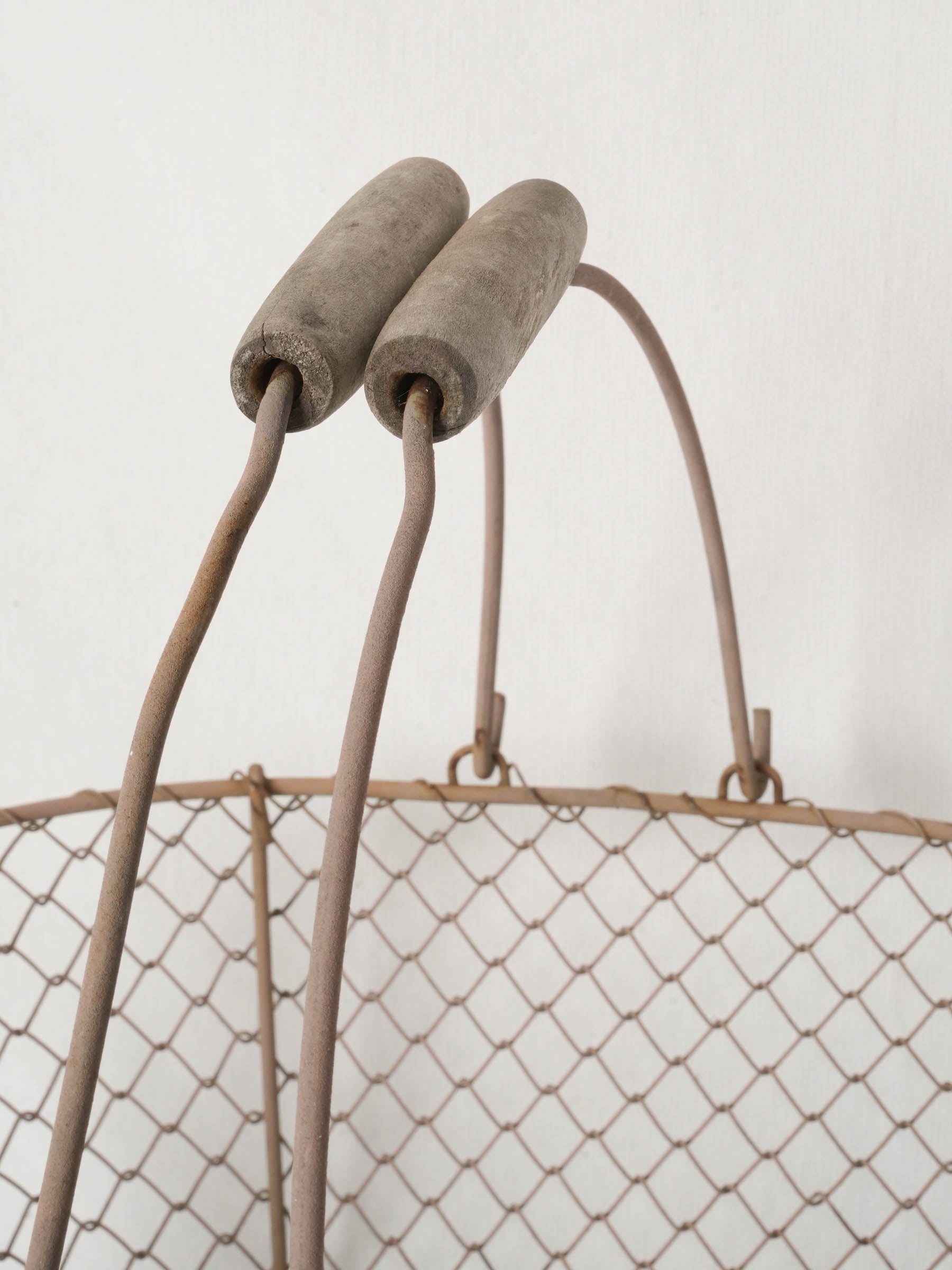 Antique French Wire Basket with Twin Handles