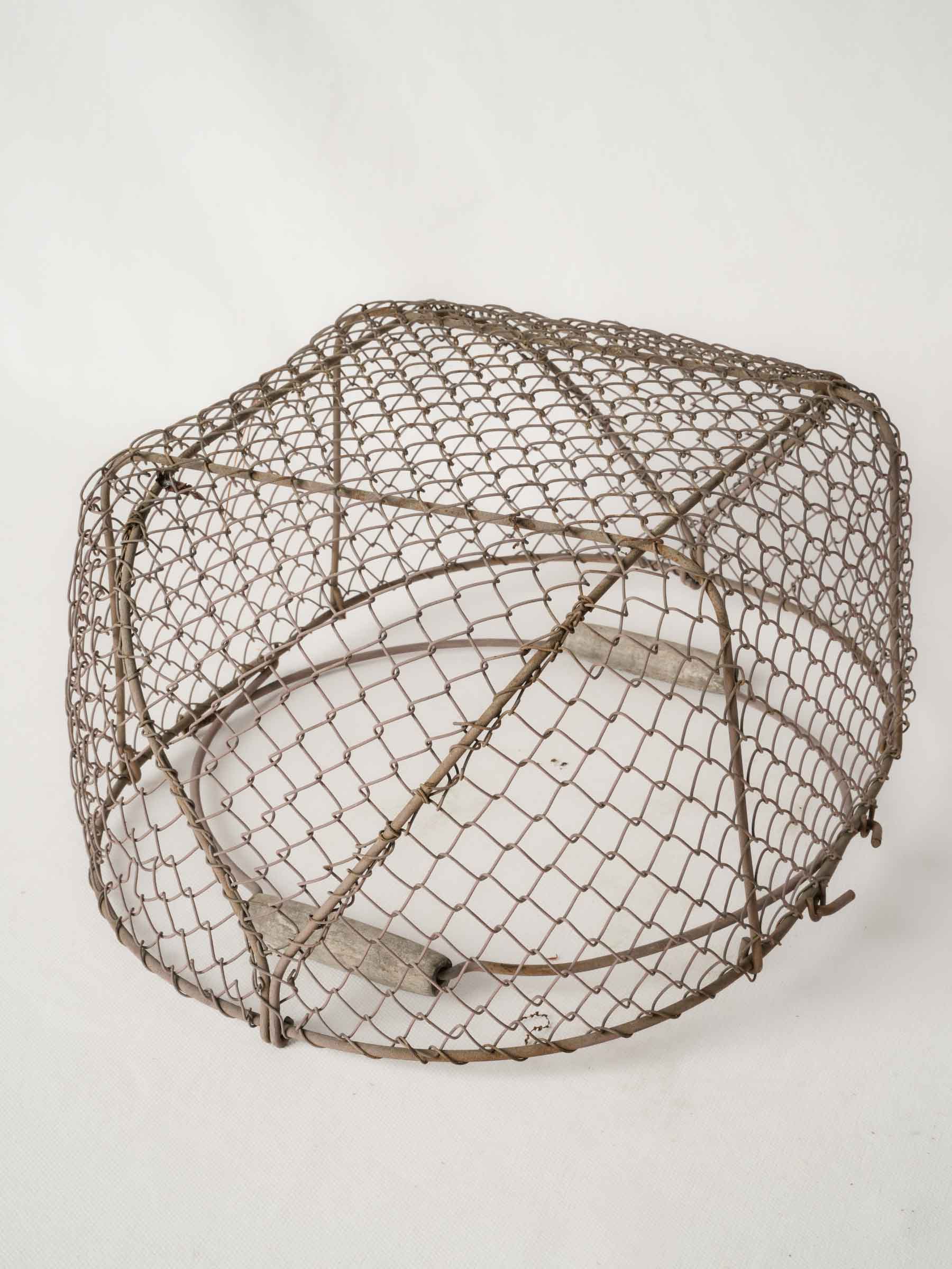 Antique French Wire Basket with Twin Handles
