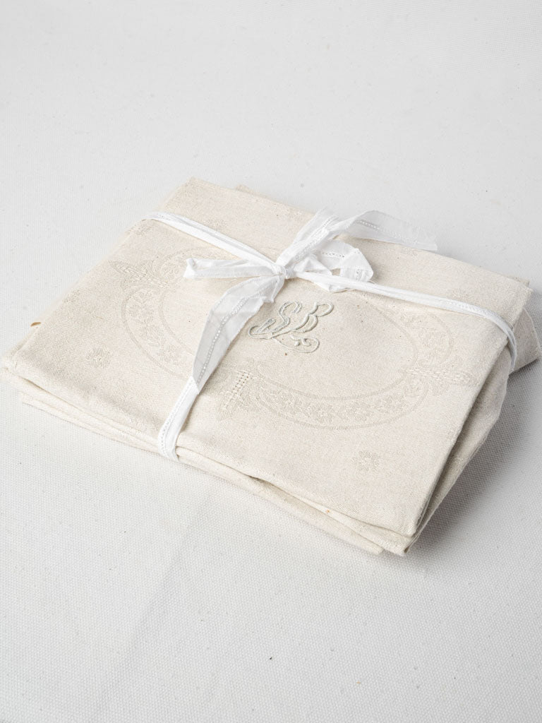 Exquisite antique French linen napkins
