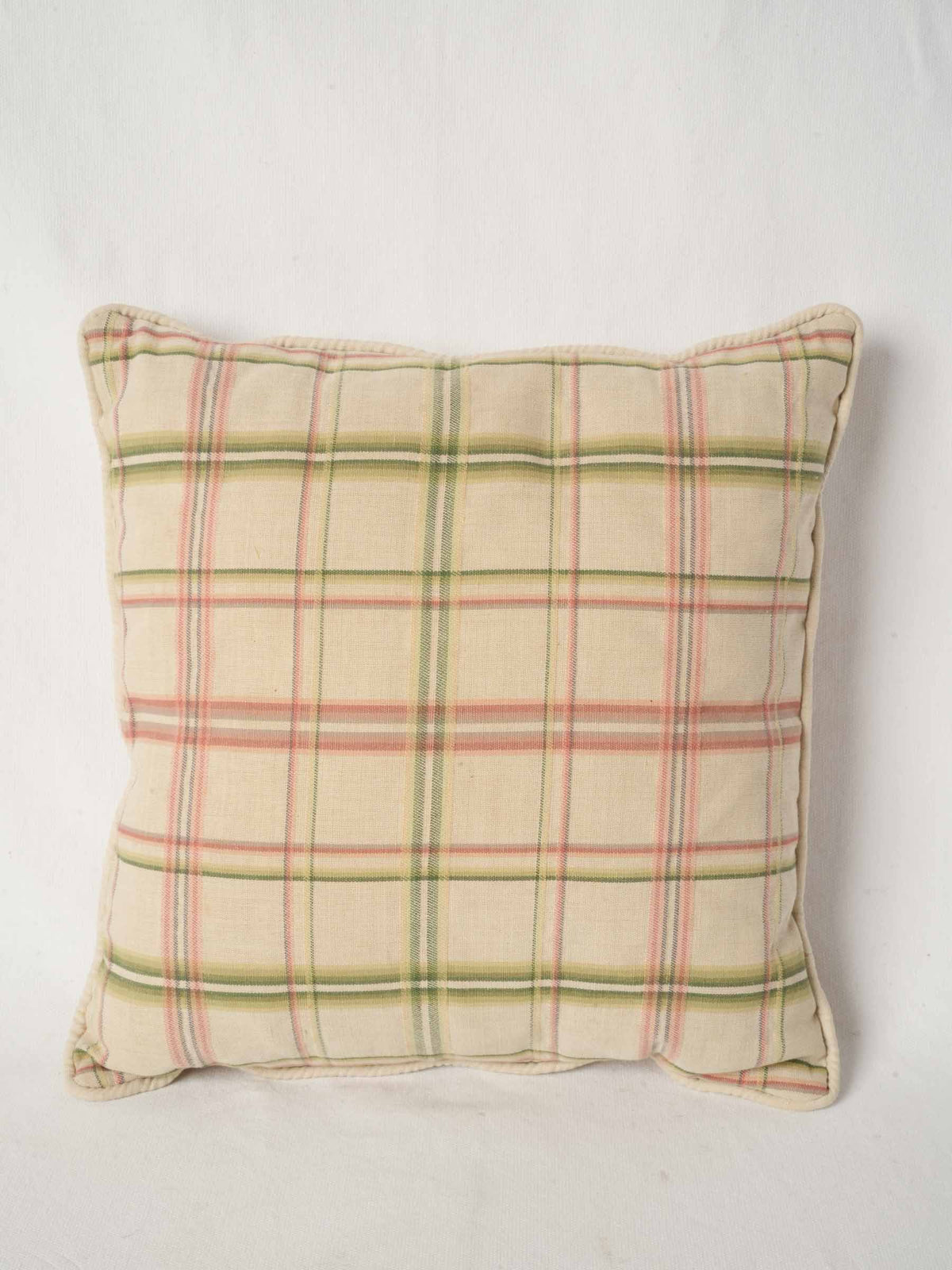 Pair of French Checked Cotton Pillows from Chanteduc Provence