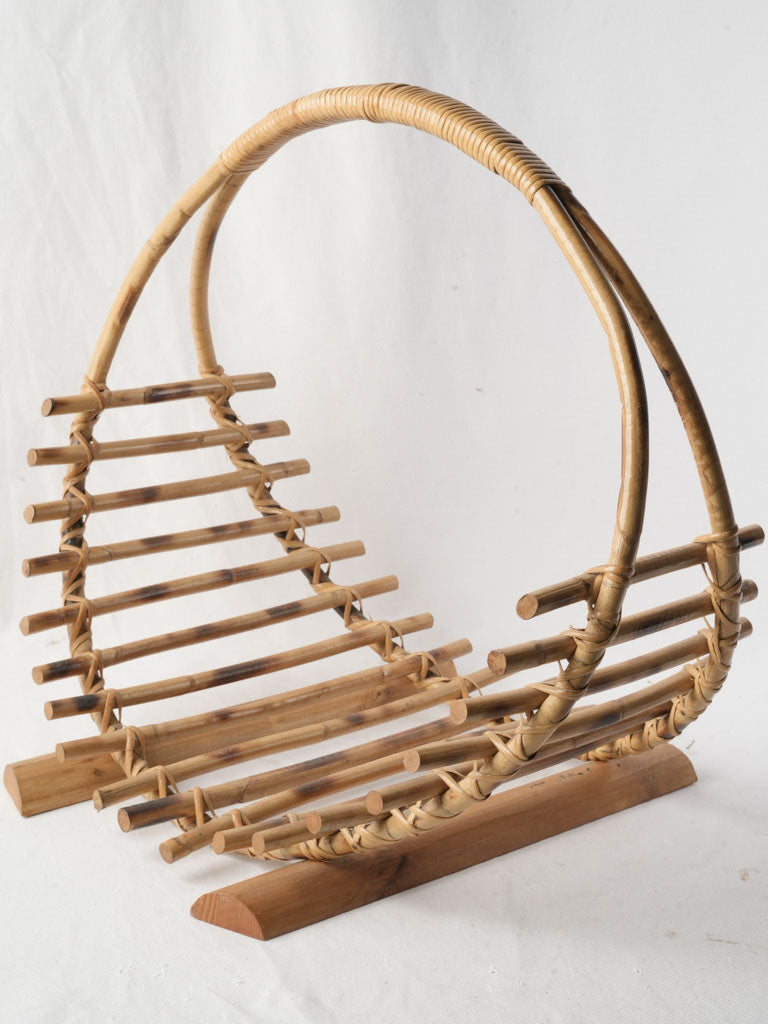 Sculptural slatted firewood holder