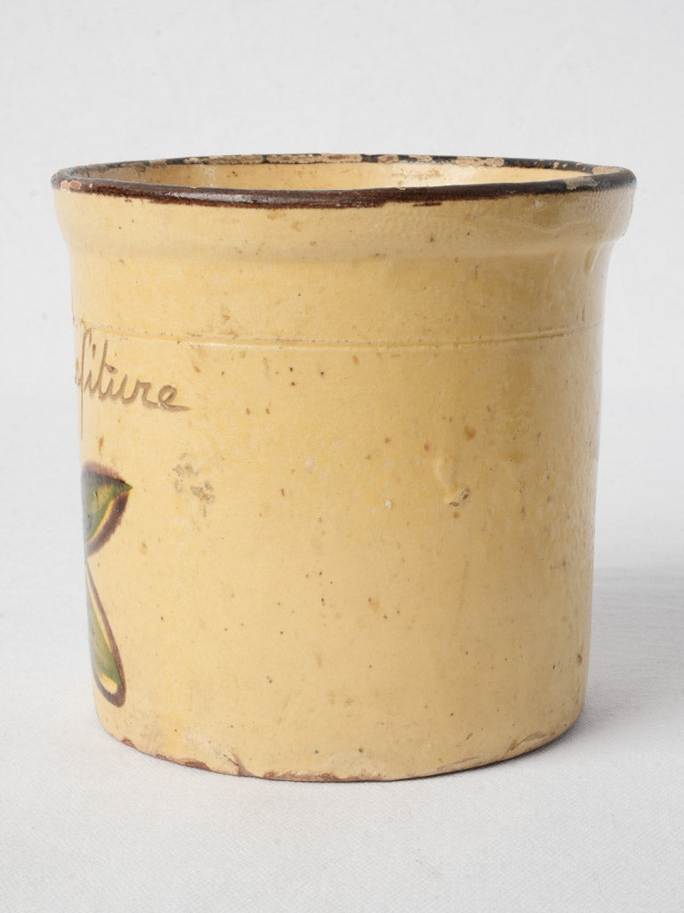 Hand-painted expressive cachepot vase