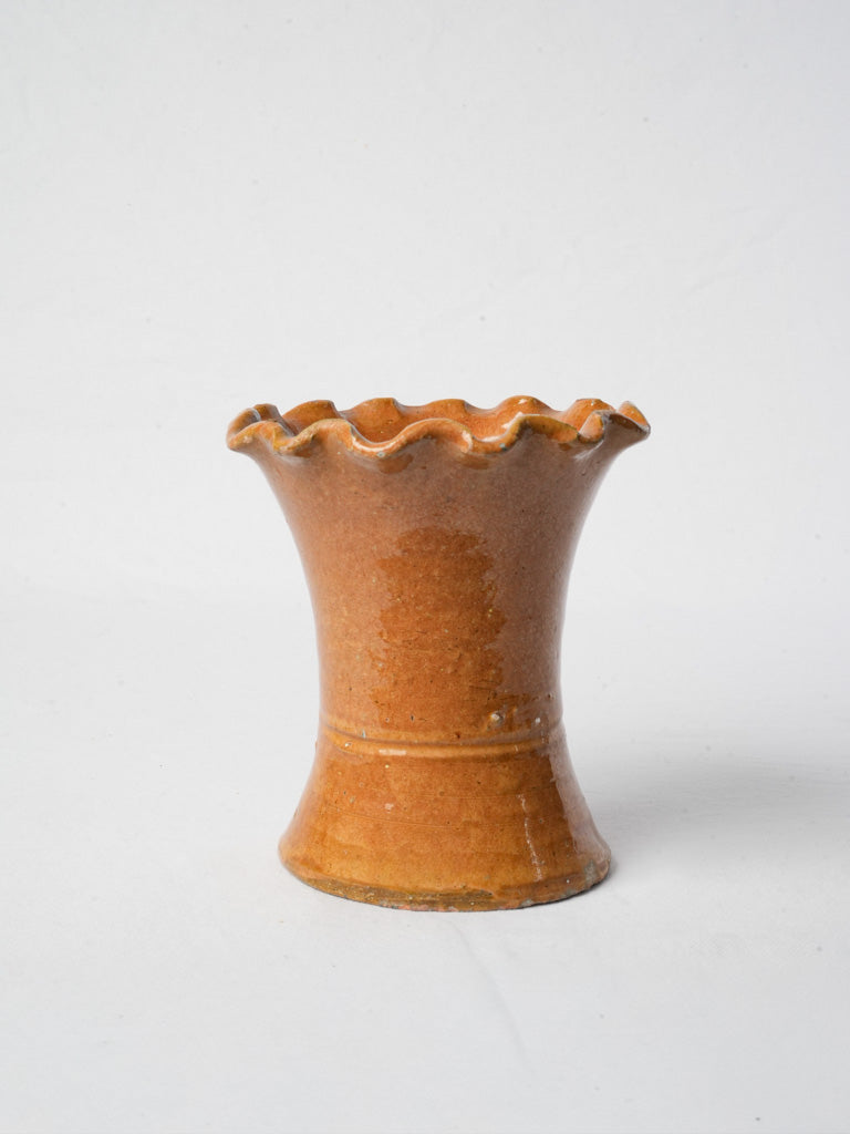 Glossy ochre glazed vase