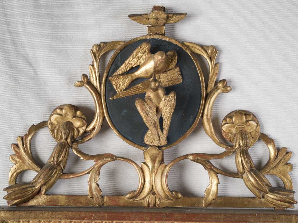 Neoclassical French Marriage Mirror w/ Dove Medallion c. 1790–1820 - 42½" x 20¾"