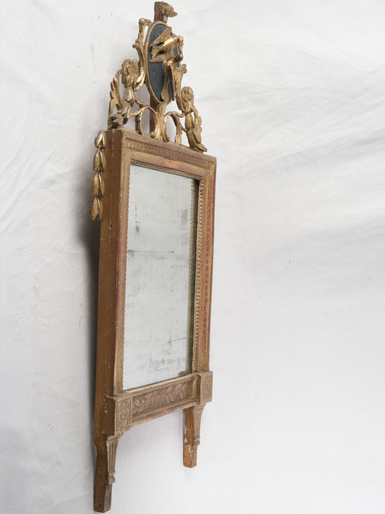 Neoclassical French Marriage Mirror w/ Dove Medallion c. 1790–1820 - 42½" x 20¾"