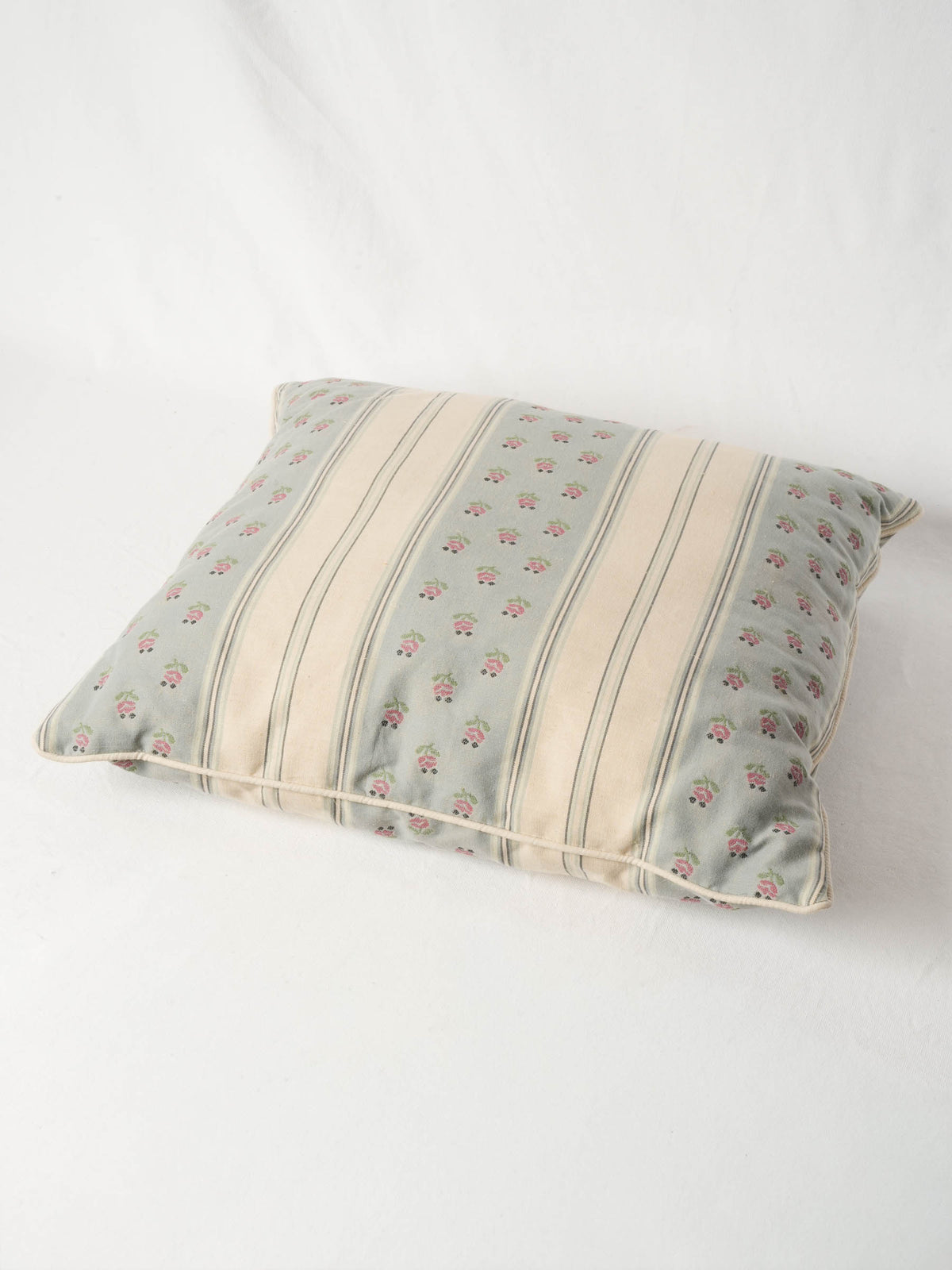 Bespoke Pillow and Bedspread Set - Pink Blue and Green Striped