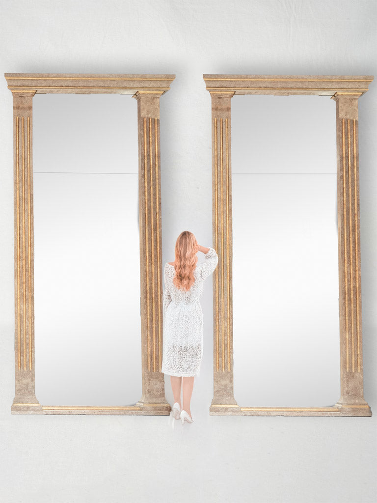 Vintage theater-style mirrors