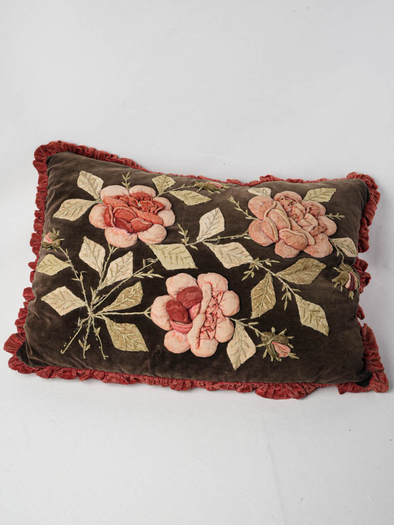 Luxurious silk embroidered cushion