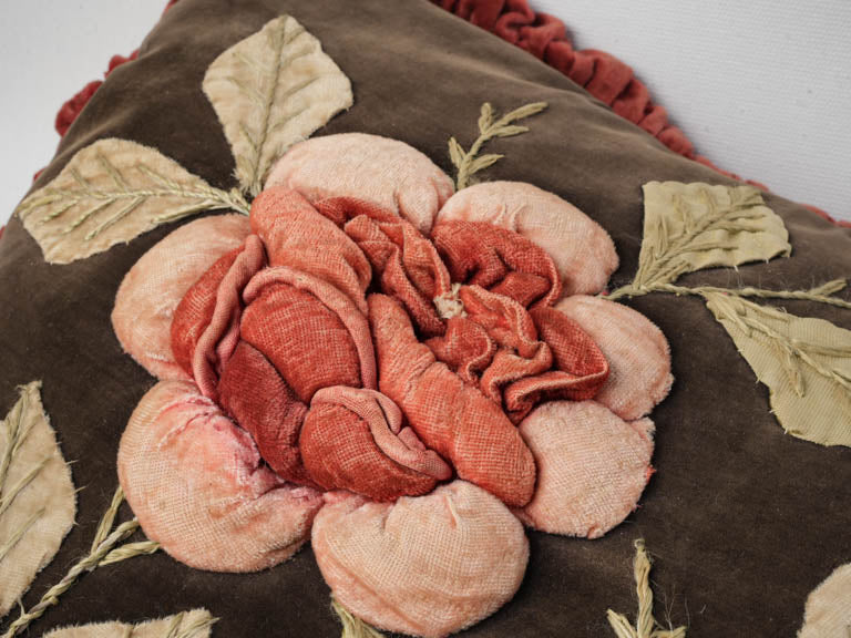 Detailed handcrafted velvet cushion