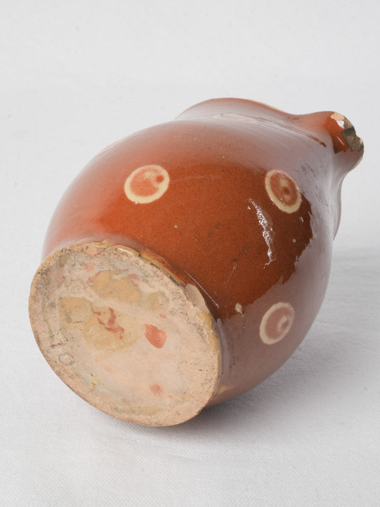 Glossy cinnamon-toned rustic jug