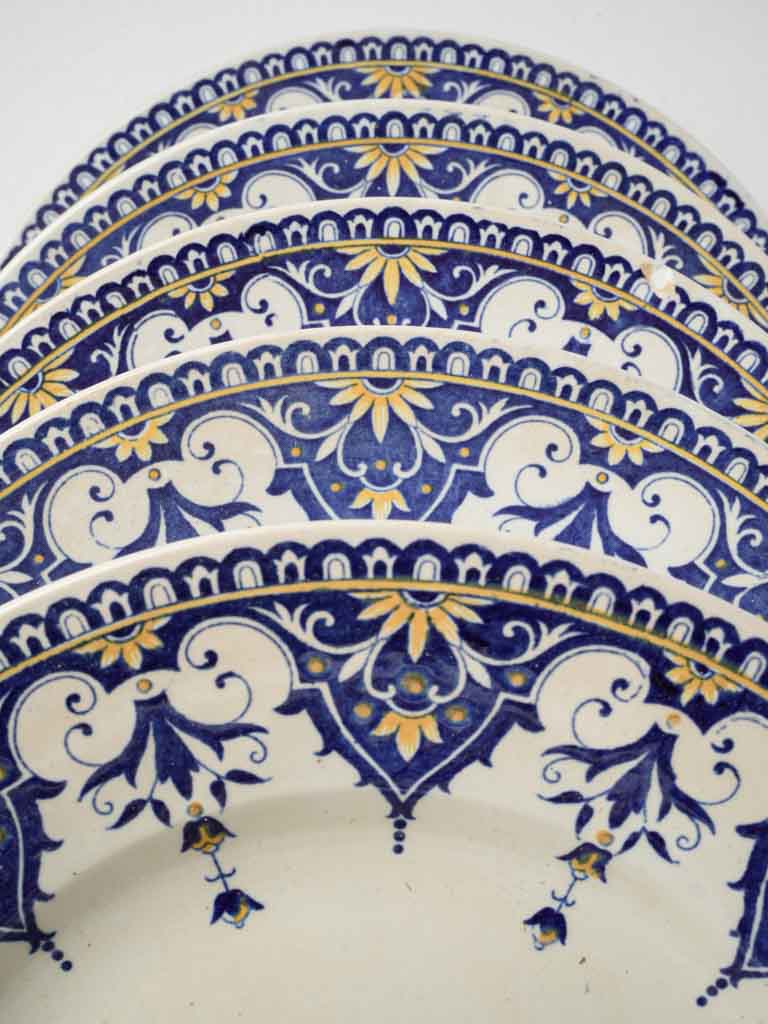 Vintage cobalt yellow tableware