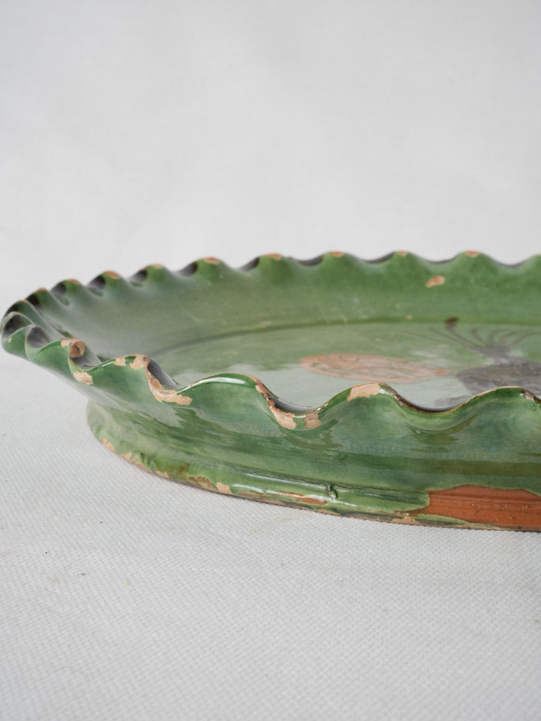 Vintage black bird design display platter