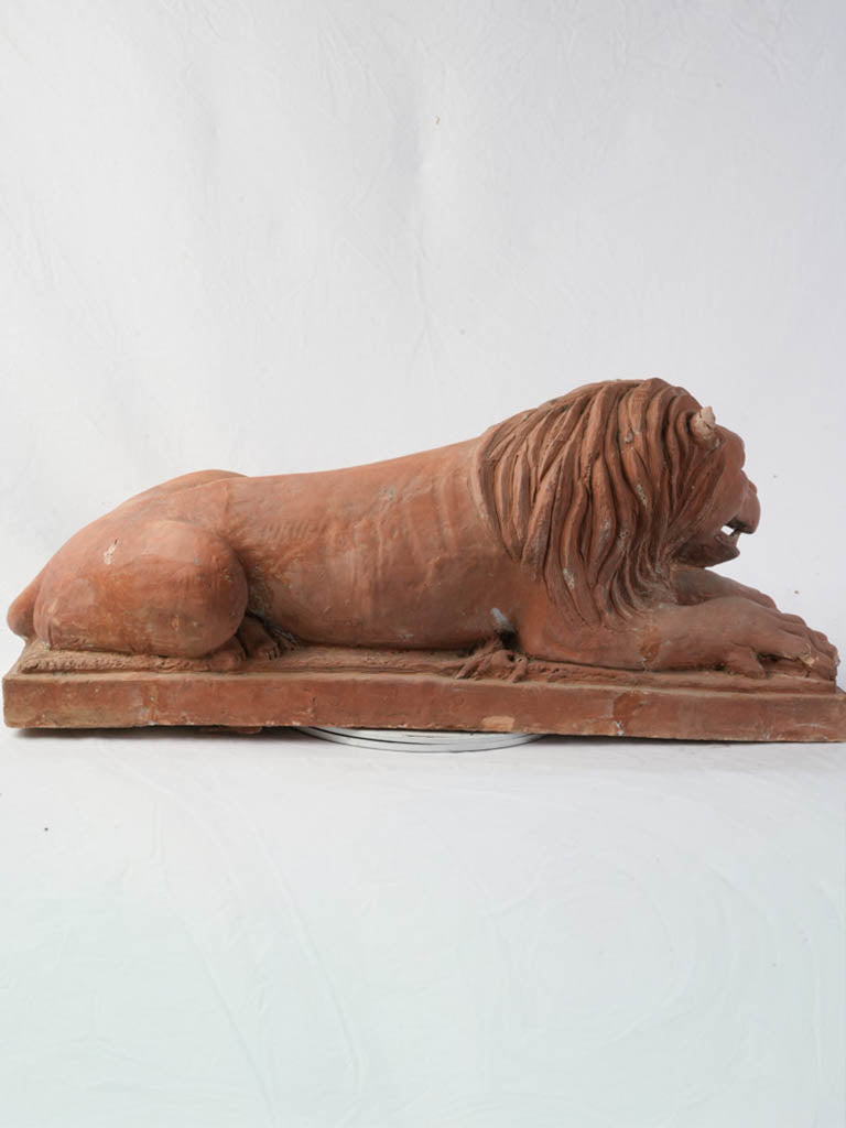 Authentic weathered French lion ornament