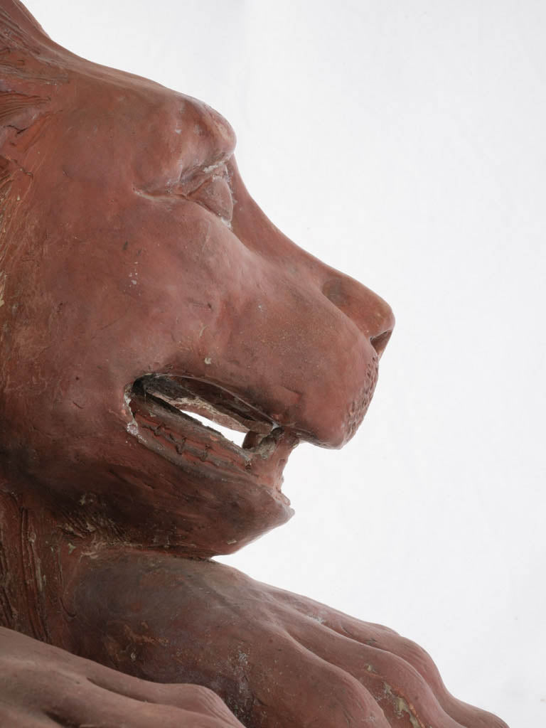 Unique whimsical terracotta lion figure
