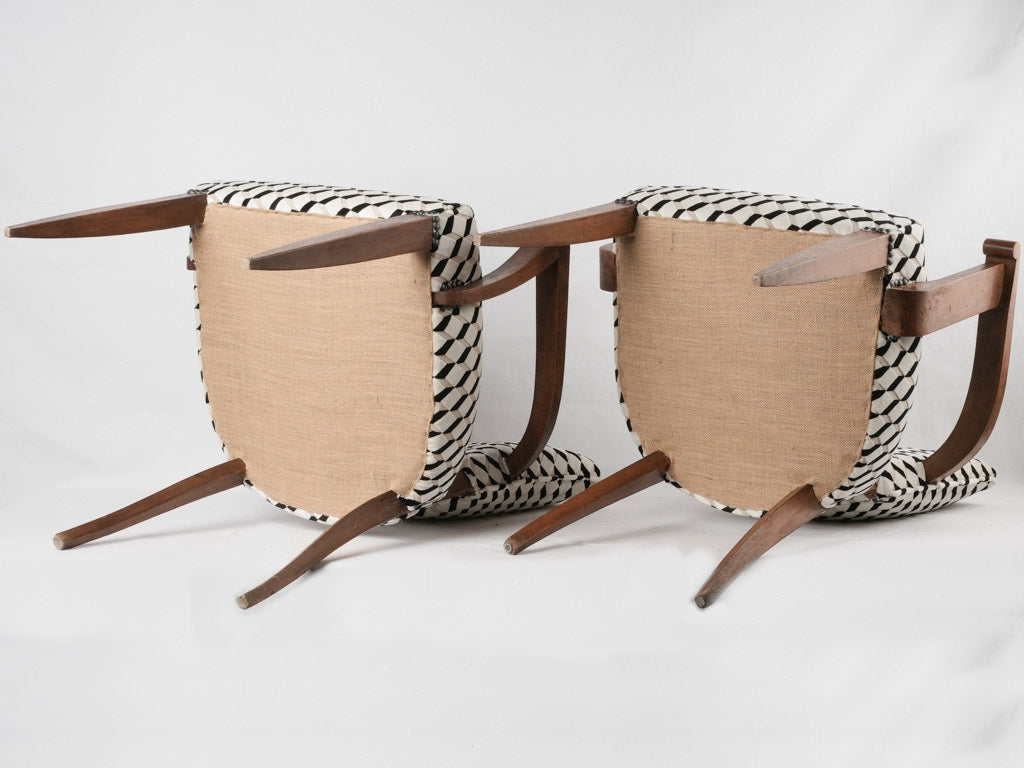 Sophisticated two-tone bridge chairs, collectible